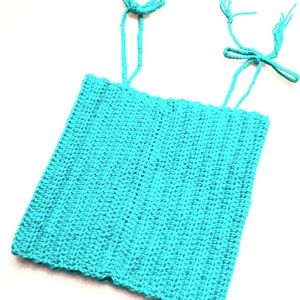 New Crotcheted Halter Top With Straps